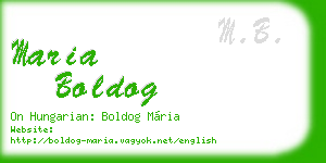 maria boldog business card